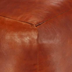 vidaXL Poef 40x40x40 cm echt geitenleer tan
