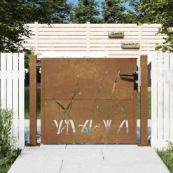 vidaXL Poort grasontwerp 100x75 cm cortenstaal