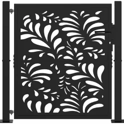vidaXL Poort met golfontwerp 100x100 cm staal zwart