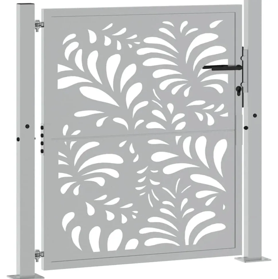 vidaXL Poort met golfontwerp 100x100 cm weervast staal