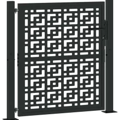 vidaXL Poort met kruisontwerp 100x100 cm staal zwart