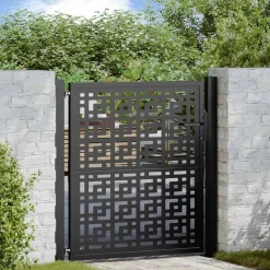 vidaXL Poort met kruisontwerp 100x100 cm staal zwart