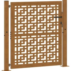 vidaXL Poort met kruisontwerp 100x100 cm weervast staal
