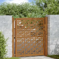 vidaXL Poort met kruisontwerp 100x100 cm weervast staal