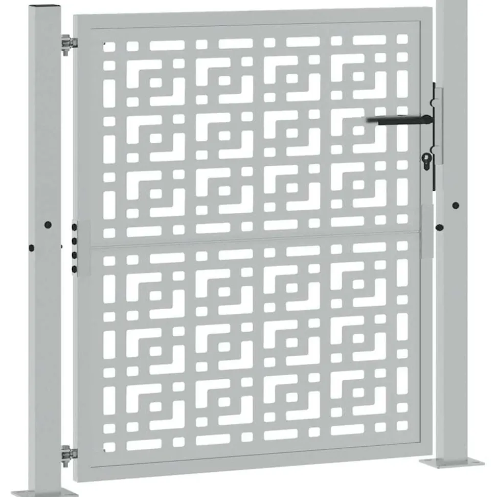 vidaXL Poort met kruisontwerp 100x100 cm weervast staal