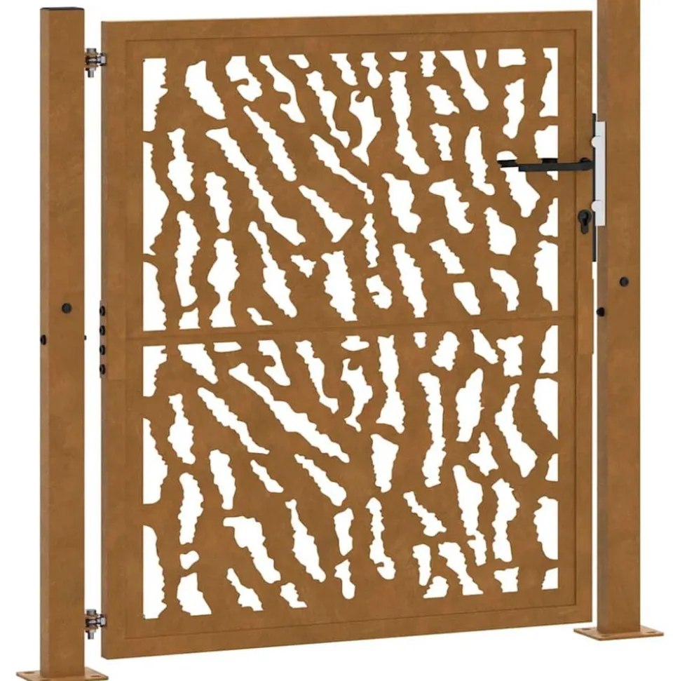 vidaXL Poort met sporenontwerp 100x100 cm weervast staal