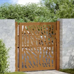vidaXL Poort met sporenontwerp 100x100 cm weervast staal