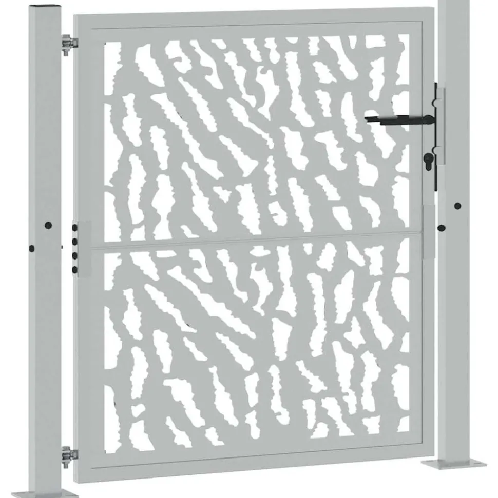 vidaXL Poort met sporenontwerp 100x100 cm weervast staal