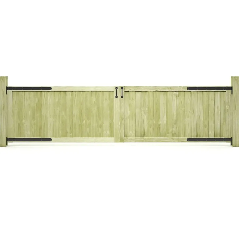 vidaXL Poorten 2 st 300x75 cm geïmpregneerd grenenhout