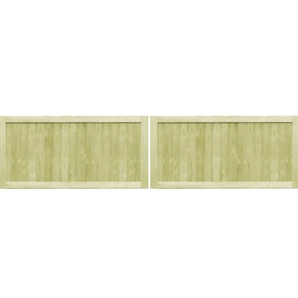 vidaXL Poorten 2 st 300x75 cm geïmpregneerd grenenhout