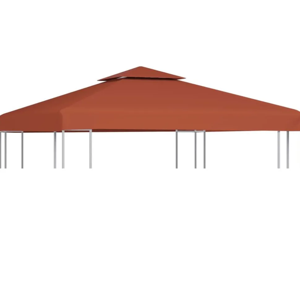 vidaXL Prieeldak 2-laags 310 g/m² 3x3 m terracottakleurig