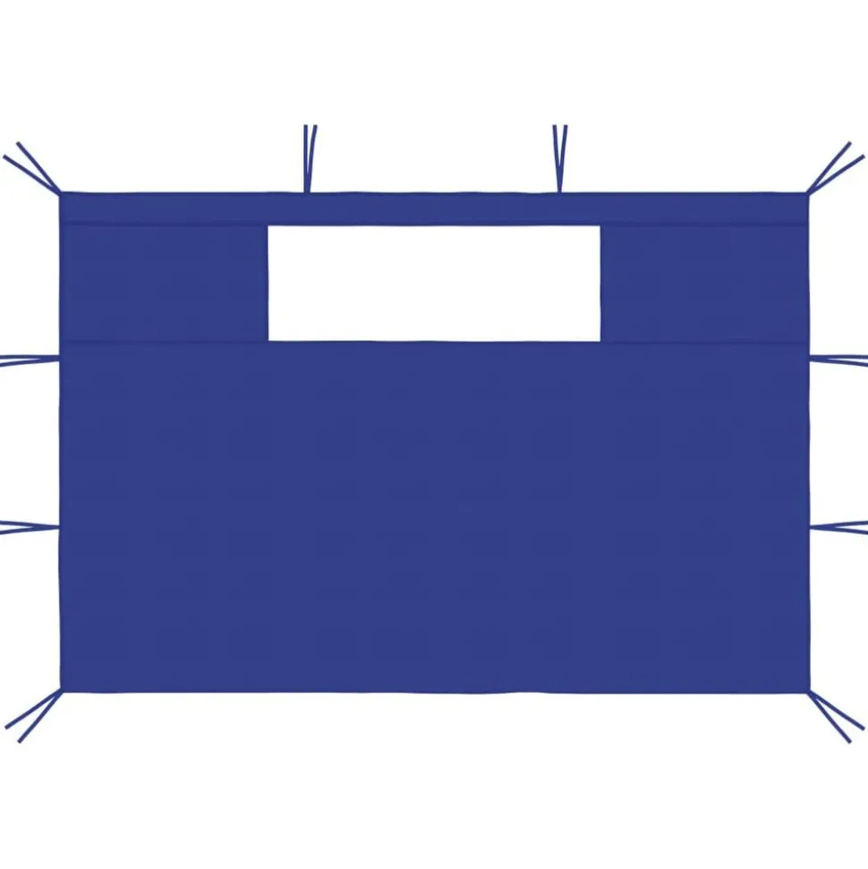 vidaXL Prieelzijwanden met ramen 2 st blauw