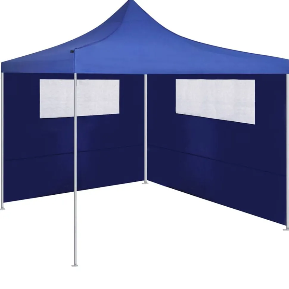 vidaXL Prieelzijwanden met ramen 2 st blauw