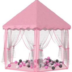 vidaXL Prinsessenspeeltent met 250 Ballen 133x140 cm roze