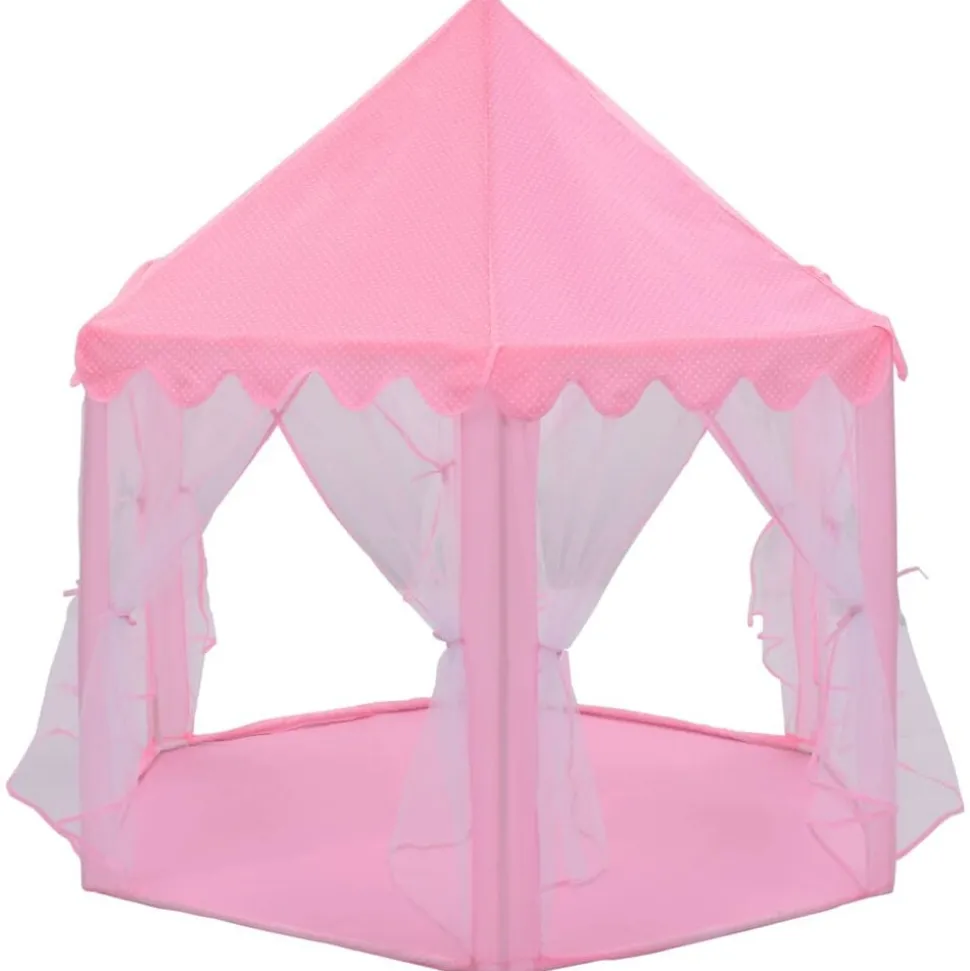 vidaXL Prinsessenspeeltent met 250 Ballen 133x140 cm roze