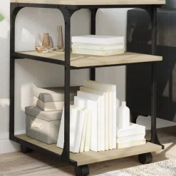 vidaXL Printerkastje 3-laags 43x48x64 cm bewerkt hout sonoma eiken