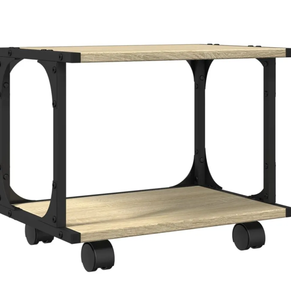 vidaXL Printerkastje 2-laags 41x28x33,5 cm hout sonoma eiken
