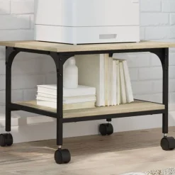 vidaXL Printerkastje 2-laags 50x40x38 cm bewerkt hout sonoma eiken