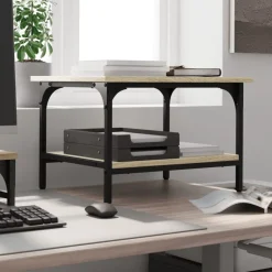 vidaXL Printerkastje 2-laags 50x40x38 cm bewerkt hout sonoma eiken
