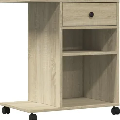 vidaXL Printerkastje met wielen 60x40x68,5 cm sonoma eikenkleurig