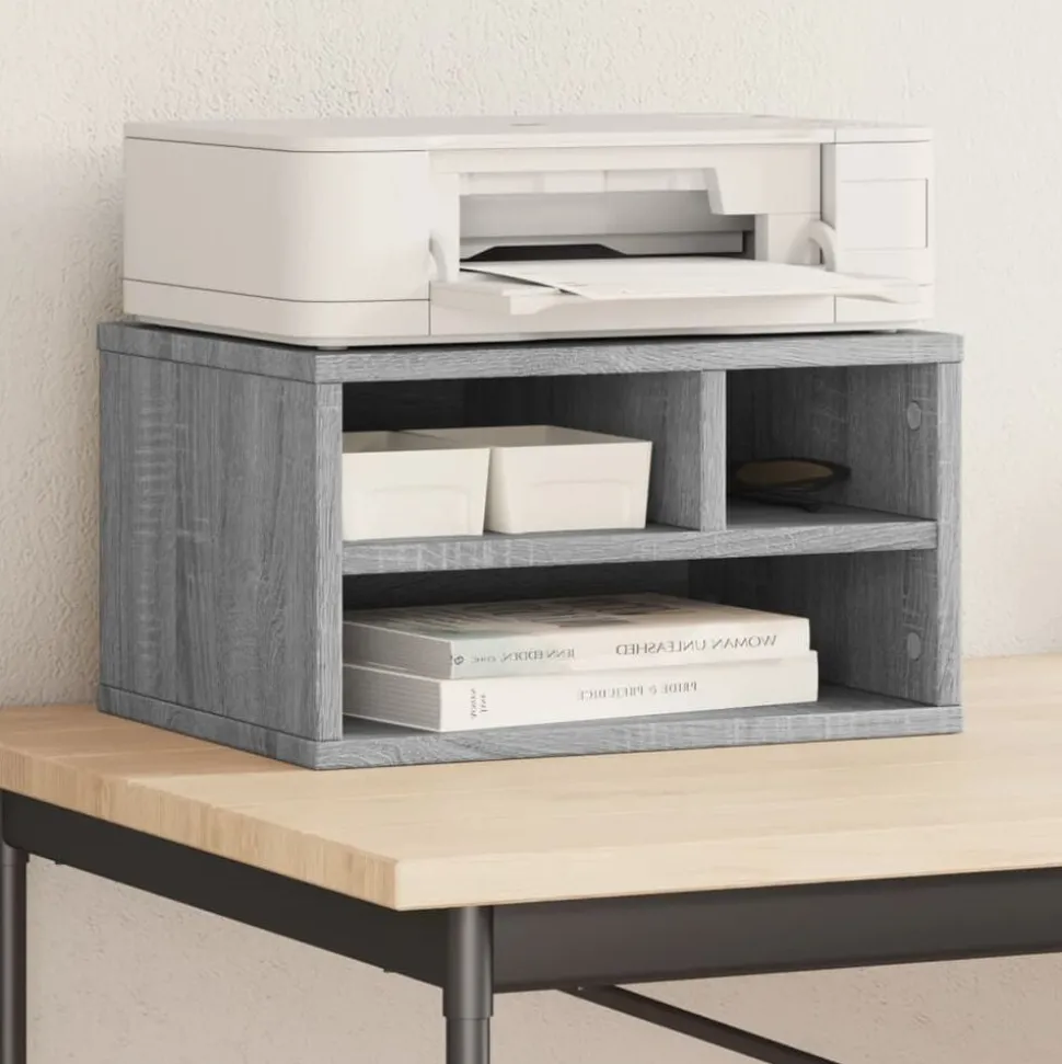 vidaXL Printerkastje 40x32x22,5 cm bewerkt hout grijs sonoma eiken