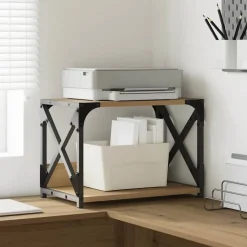 vidaXL Printerstand Artisan Eiken 44 x 26 x 31,5 cm Bewerkt hout