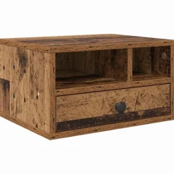 vidaXL Printerstand met lade Oud Hout 40 x 32 x 24 cm Bewerkt hout