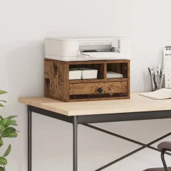 vidaXL Printerstand met lade Oud Hout 40 x 32 x 24 cm Bewerkt hout