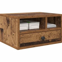 vidaXL Printerstand met lade Oud Hout 40 x 32 x 24 cm Bewerkt hout