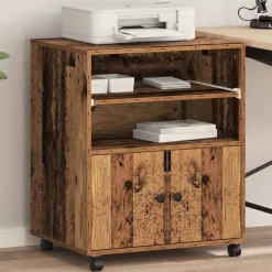 vidaXL Printerstand met opslag Oudhout 60 x 48 x 74 cm Bewerkt hout