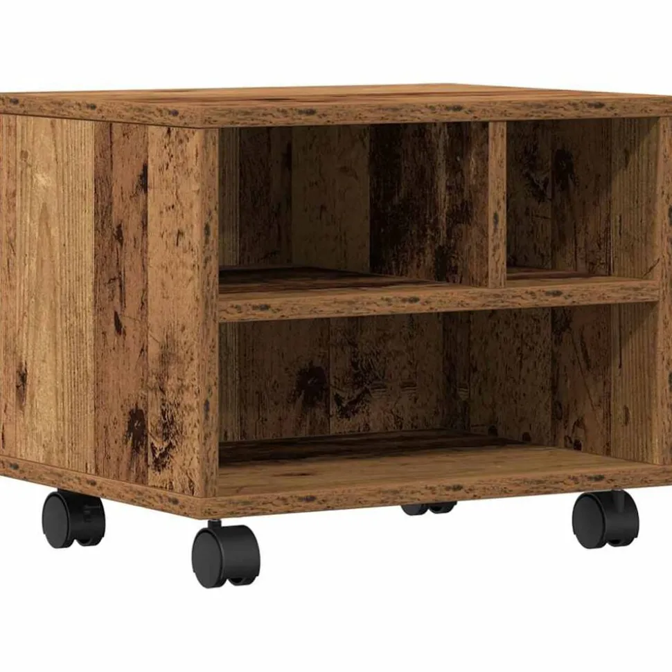 vidaXL Printerstand met opslag Oudhout 41 x 32 x 33.5 cm Bewerkt hout