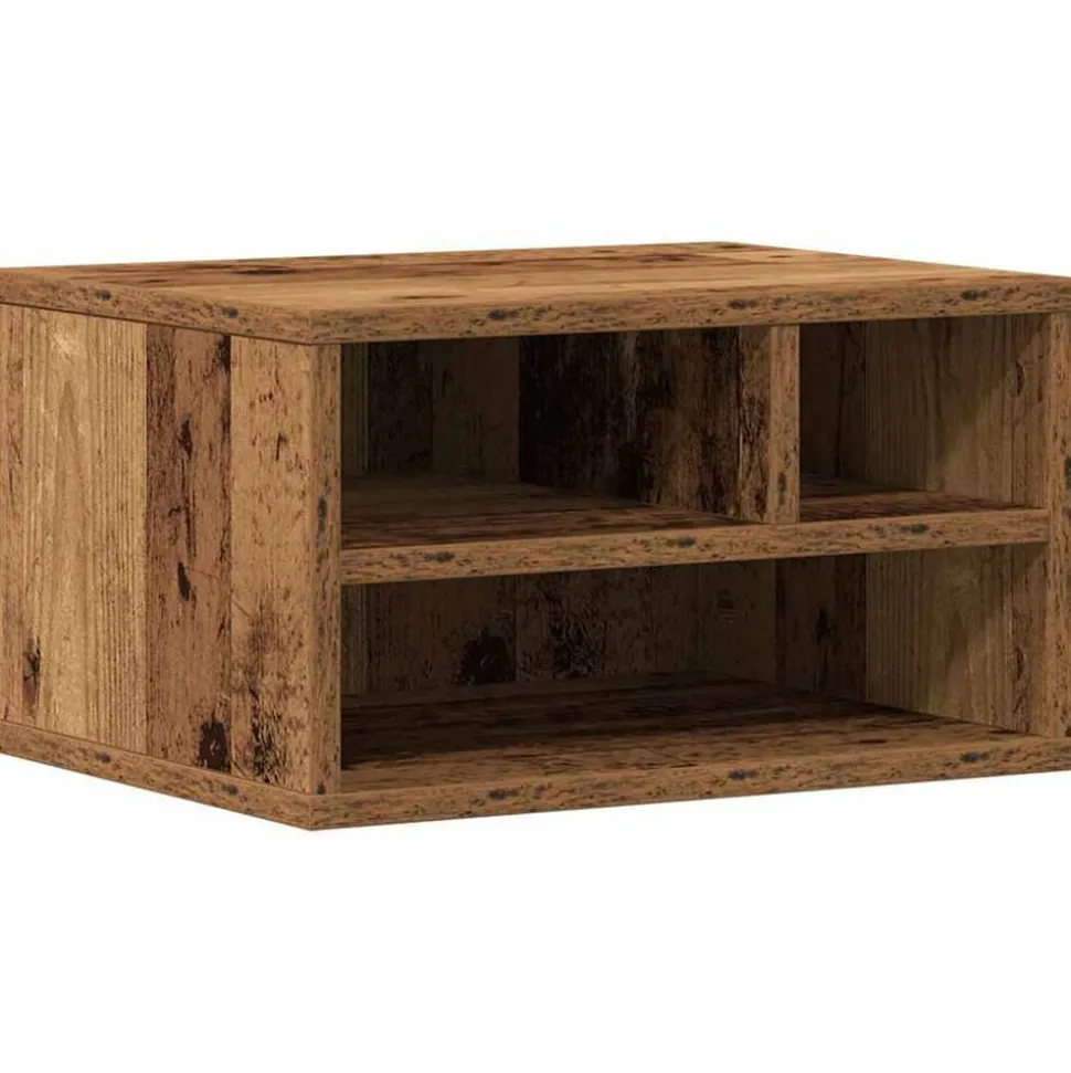 vidaXL Printerstand met opslag Oudhout 40 x 32 x 22,5 cm Bewerkt hout
