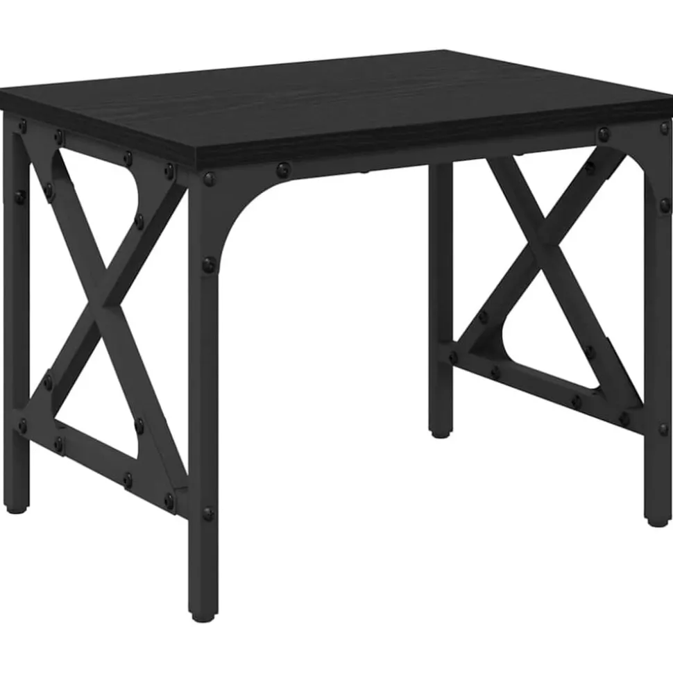 vidaXL Printerstand Zwart Eiken 40 x 30 x 31 cm Bewerkt hout