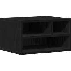vidaXL Printerstand Zwart Eiken 40 x 32 x 22,5 cm Bewerkt hout