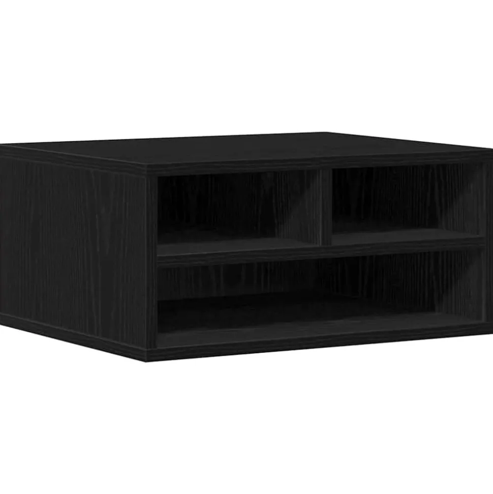 vidaXL Printerstand Zwart Eiken 49 x 40 x 22.5 cm Bewerkt hout