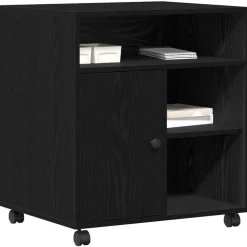 vidaXL Printerstand Zwart eiken 60 x 50 x 67 cm Bewerkt hout