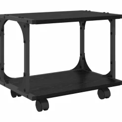 vidaXL Printerstand Zwart Eiken 41 x 28 x 33.5 cm Bewerkt hout