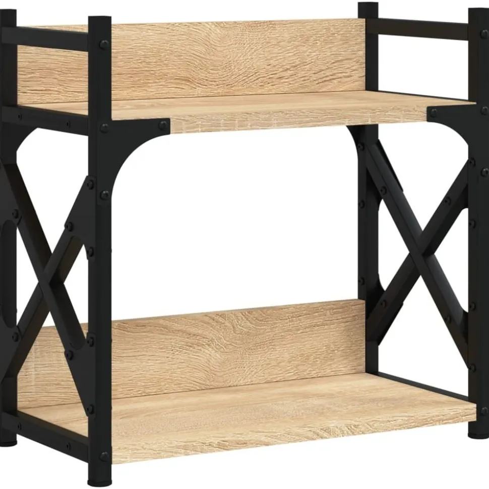 vidaXL Printerstandaard 2-laags 40x20x40 cm bewerkt hout sonoma eiken