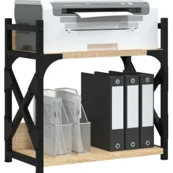vidaXL Printerstandaard 2-laags 40x20x40 cm bewerkt hout sonoma eiken
