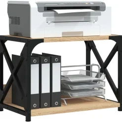 vidaXL Printerstandaard 44x26x31,5 cm bewerkt hout sonoma eikenkleurig