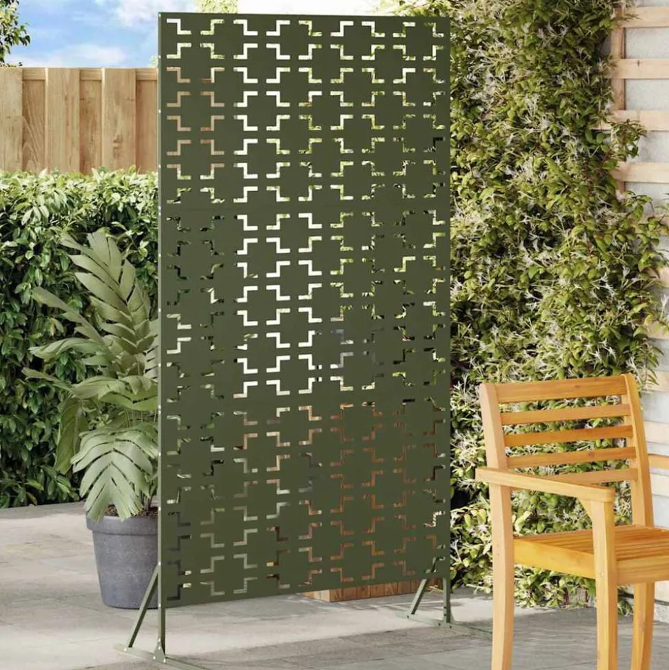 vidaXL Privacyscherm Olijfgroen 100 x 50 x 180 cm Staal