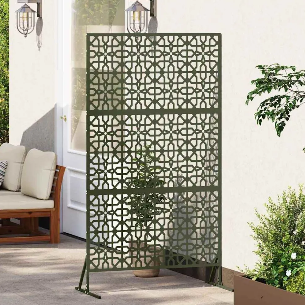 vidaXL Privacyscherm Olijfgroen 100 x 50 x 180 cm Staal