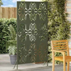 vidaXL Privacyscherm Olijfgroen 100 x 50 x 180 cm Staal
