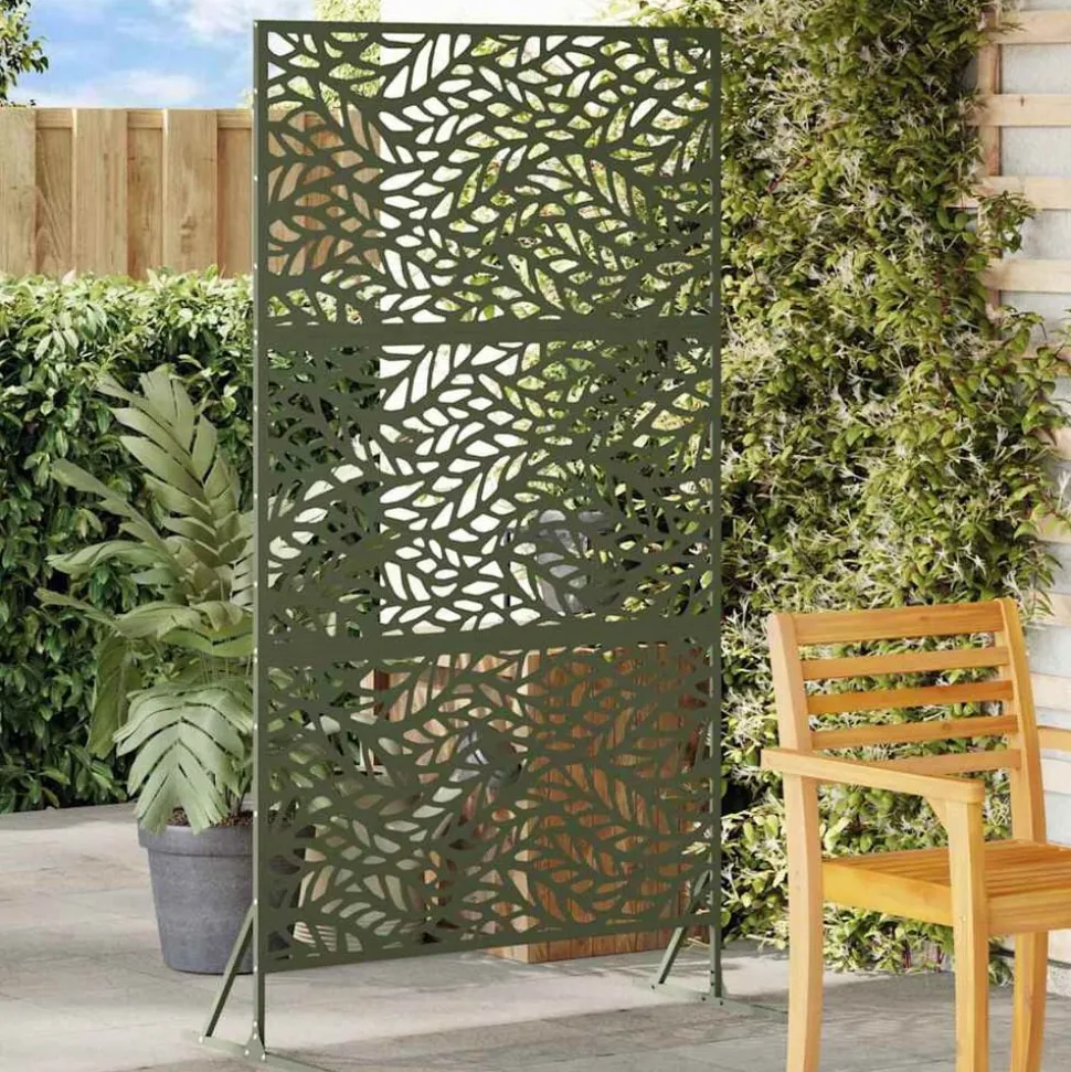 vidaXL Privacyscherm Olijfgroen 100 x 50 x 180 cm Staal