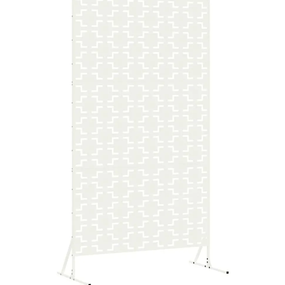 vidaXL Privacyscherm Wit 100 x 50 x 180 cm Staal