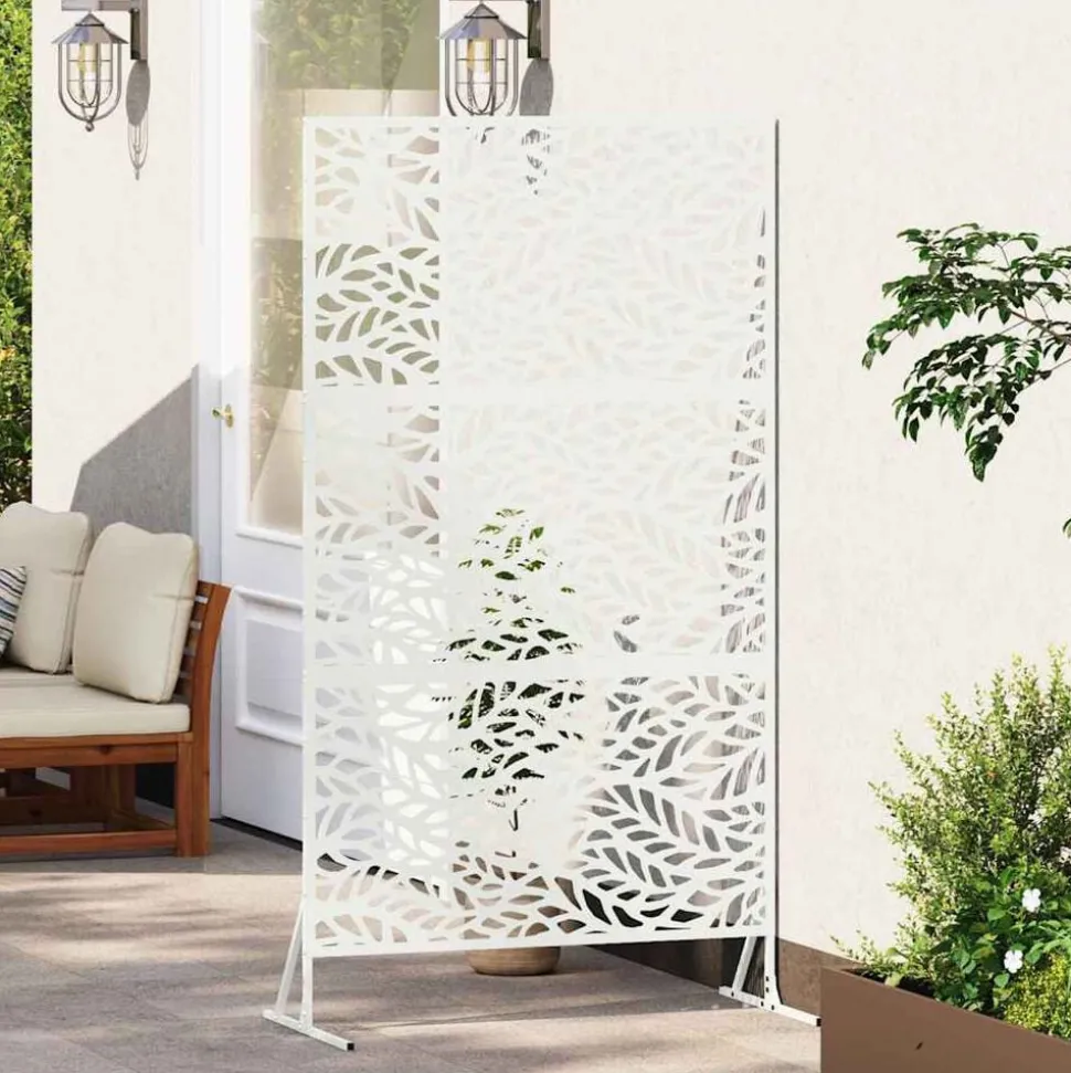 vidaXL Privacyscherm Wit 100 x 50 x 180 cm Staal