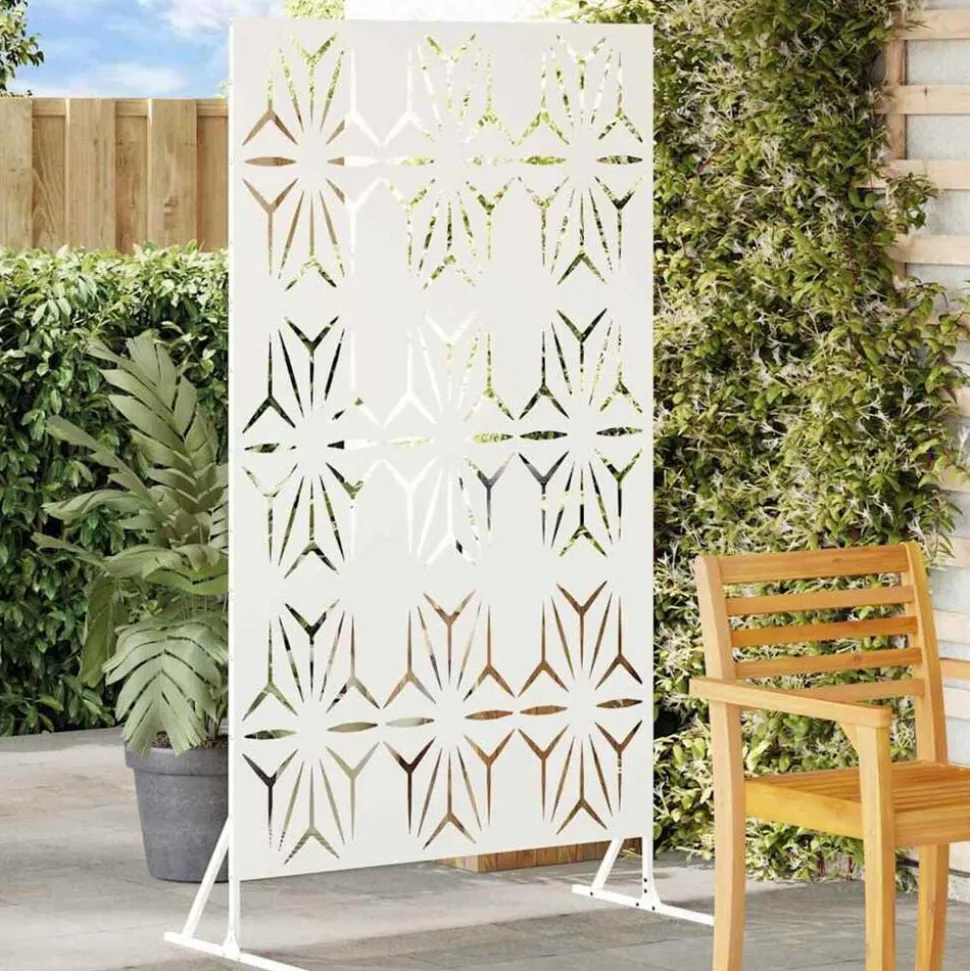 vidaXL Privacyscherm Wit 100 x 50 x 180 cm Staal