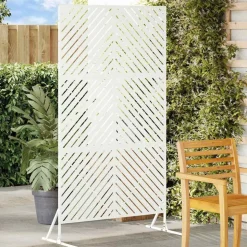 vidaXL Privacyscherm Wit 100 x 50 x 180 cm Staal