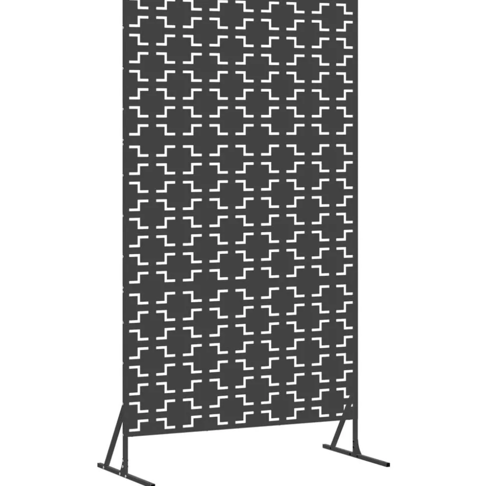 vidaXL Privacyscherm Zwart 100 x 50 x 180 cm Staal