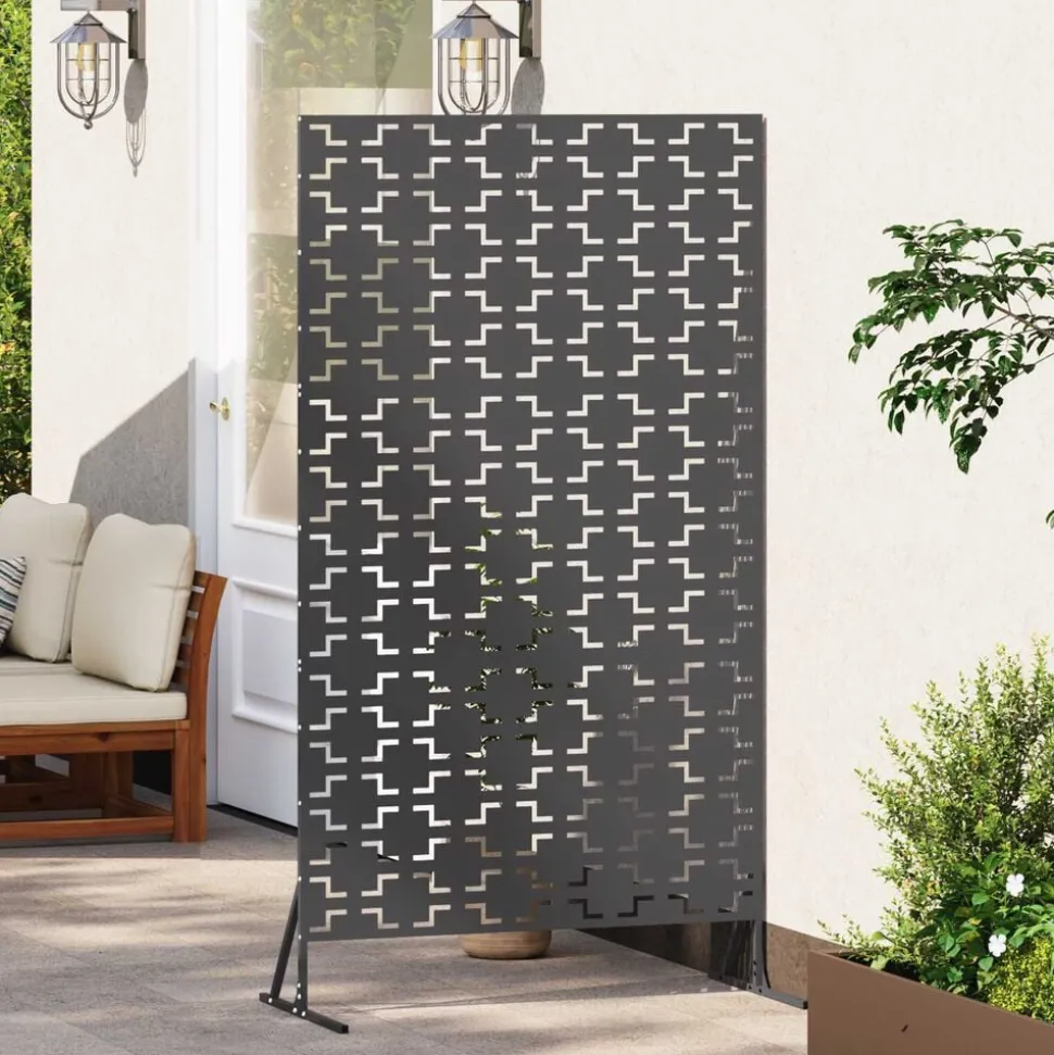 vidaXL Privacyscherm Zwart 100 x 50 x 180 cm Staal